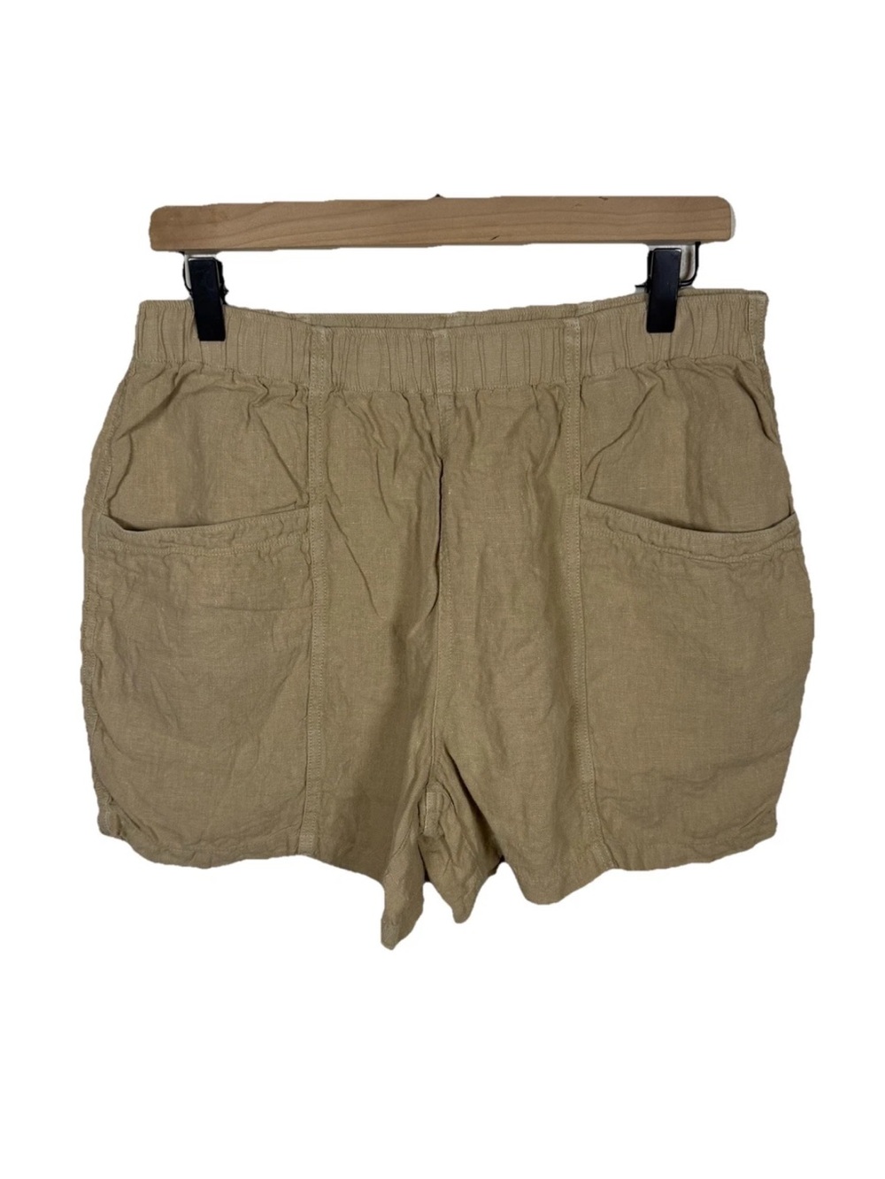 SOLD — Faherty Women’s 100% Linen Lighthouse Shorts Size M Tan Beach Coastal